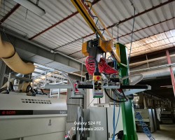 Liquidazione Gru a bandiera con basamento pallettizzato ELEPHANT mod. CMCA 200/4. Anno 2019. Portata kg 200 con caricatore a ventosa, braccio da 4 mt.